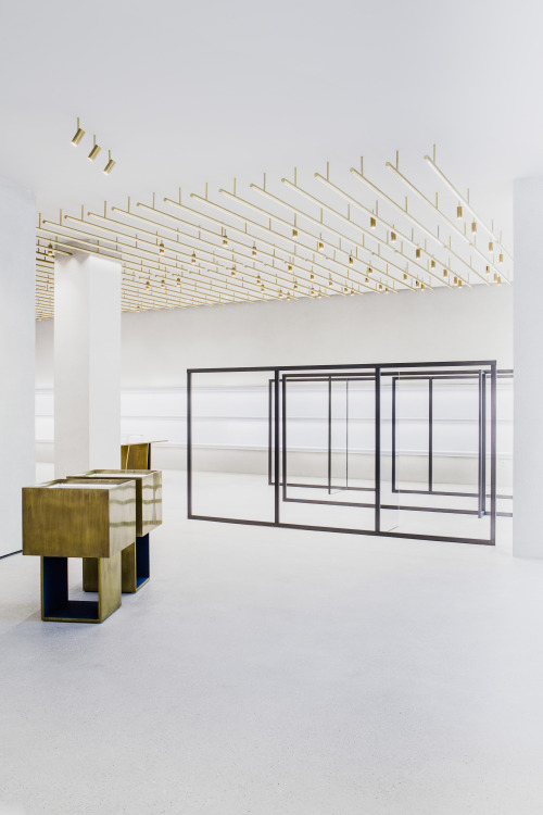 {Designed by Milan-based architect Andrea Tognon, the reworked Jil Sander store in Berlin is a delic