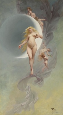 songesoleil:  The Planet Venus. Oil on Canvas. 111.3 x 62.8 cm.  Art by Luis Ricardo Falero.( 1851-1896).