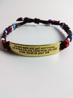 purplebuddhaproject:  “As you walk and eat and travel, be where you are. Otherwise you will miss most of your life ”  Made from upcycled weapons of war by artisans of fair-trade in Cambodia, one of the most bombed countries in the history of mankind.