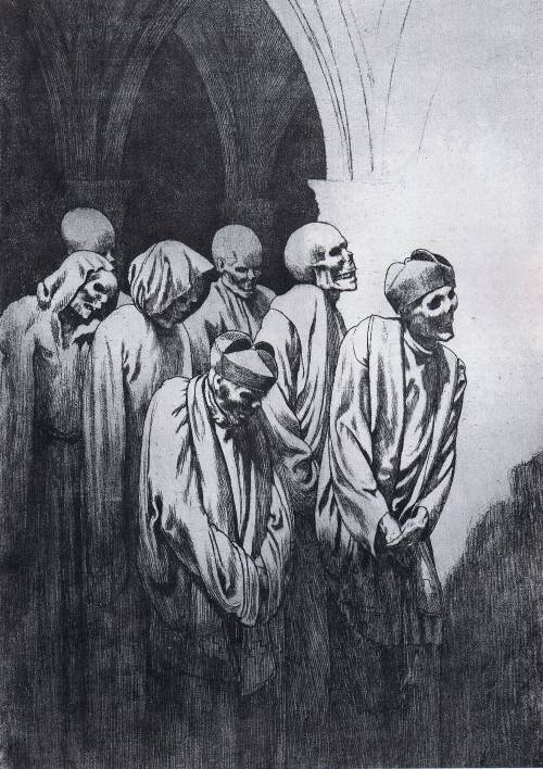 Valère Bernard (French, 1860-1936, b. Marseille, France) - Les Revenants aka Ghosts  Etchings