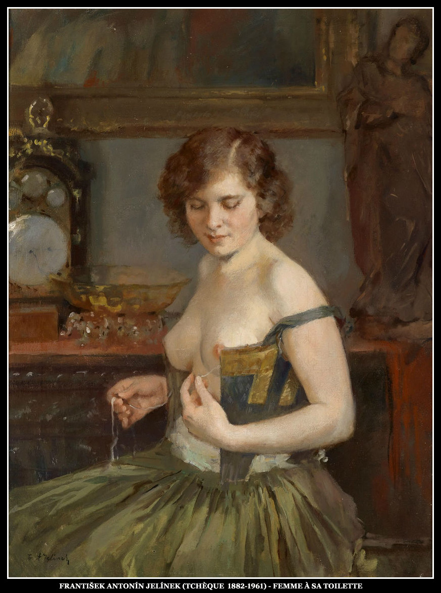adhemarpo:   František Antonín Jelínek (Tchèque  1882-1961) - femme à sa toilette