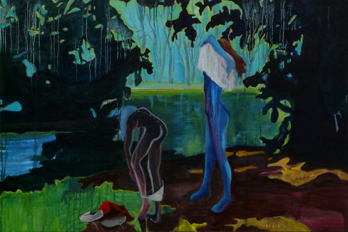 Alice Brasser (Dutch, b. 1965, Alkmaar, Netherlands) - Riverside, 2009  Paintings: Oil on Canvas