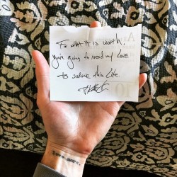 Tylerknott:  “For What It Is Worth, You’Re Going To Need My Love To Survive This
