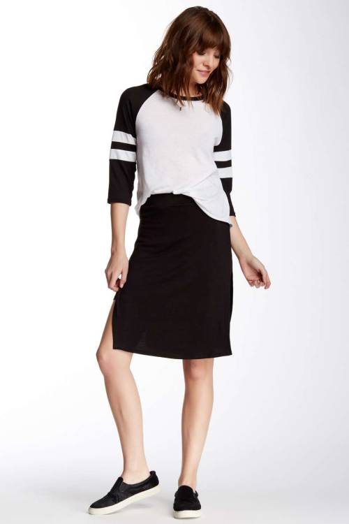 Slit Side Layered Midi Skirt