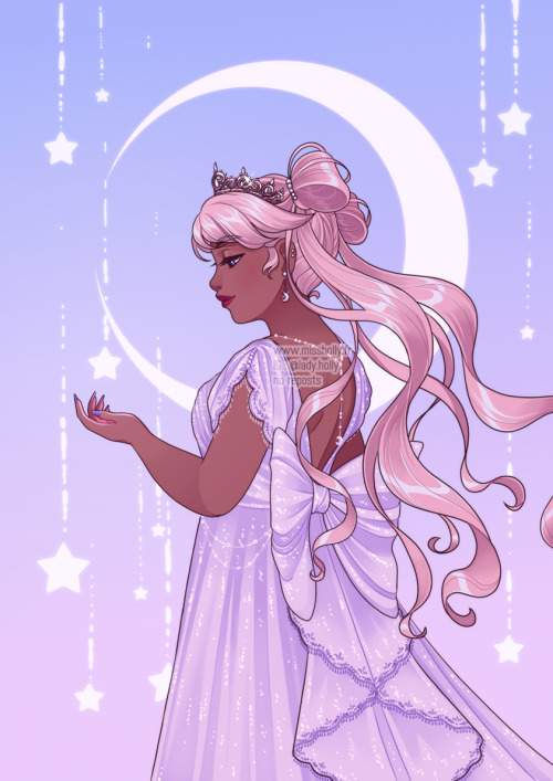 Another kind of moon princess… this one obviously started as a Sailor Moon fanart and went of