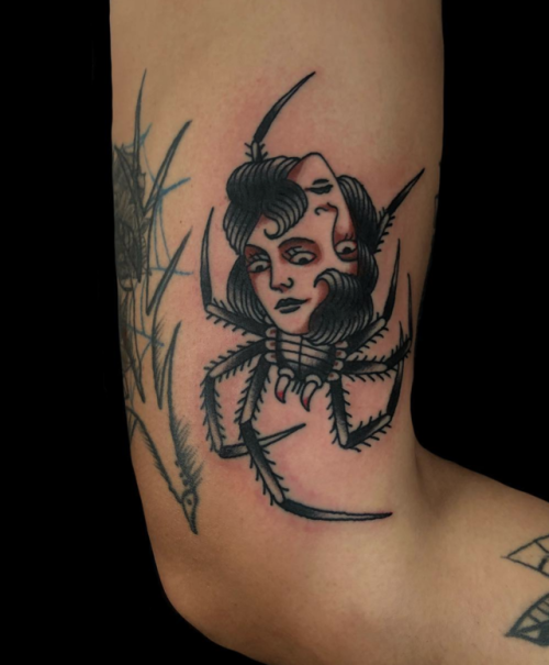 TattooSnob.com - Spider Woman tattoo by @enrico_galli_tattooer at  @oldgatetattoo in Rome, Italy #enricogallitattooer #enricogalli  #oldgatetattoo #rome #italy | Facebook