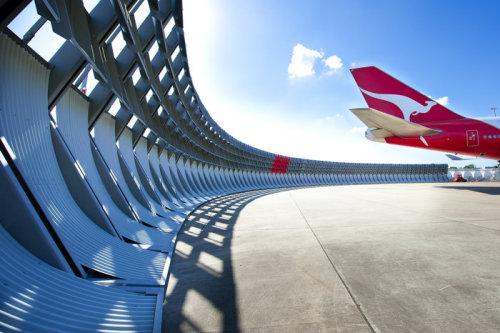 gashetka:  2010 | Qantas Blast Deflector Fence (Qantas Jet Base, Mascot, NSW, Australia) | Design by Alex Remennikov and Woolacotts Consulting Engineers | Source: 1 and 2
