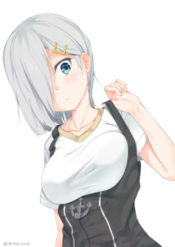 lewdkancollegirls:  Hamakaze by artist クスミ (@minus0618) 