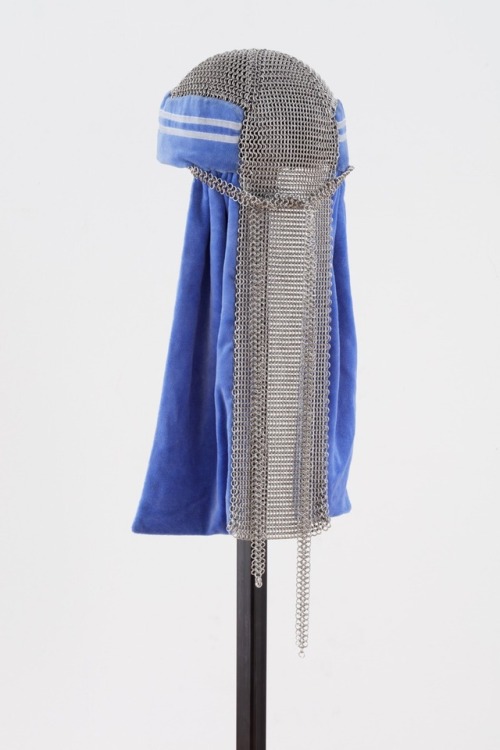 Chain Mail Du Rag 1 (protect ya neck)2018chain mail on steel armature 23 x 8 x 8 inches(58.4 x 20.3 