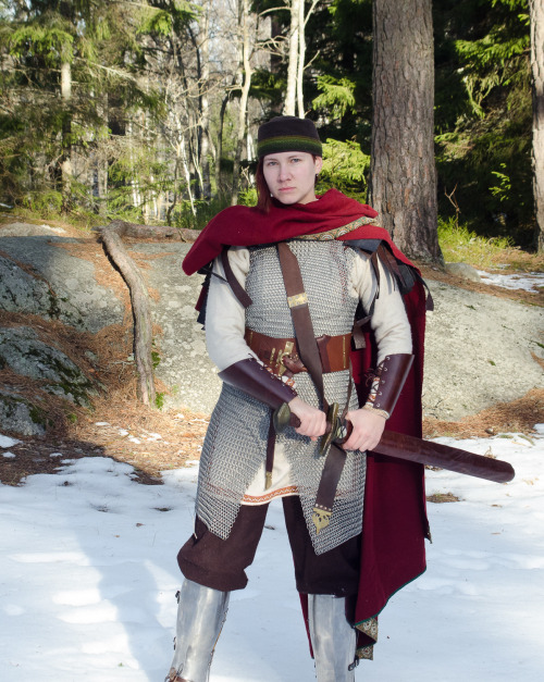 I guess it’s that time of year again. The larp campaign Barbaricum needed some pictures for their website, and these are the ones of me as a late Roman soldier. The board is there to make editing easier. I kept expecting to slide away.õ