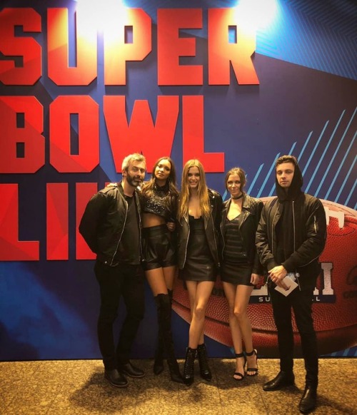 #superbowl crew. Happy we all got the same dress code memo!