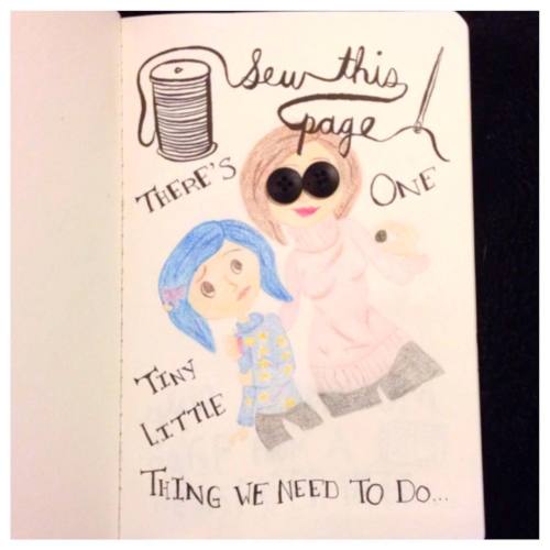 #WreckThisJournal #WTJ #KeriSmith #Coraline #SewThisPage #ButtonEyes