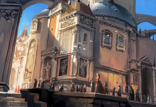 we-are-rogue: seaside town / town entrance by J.C Park
