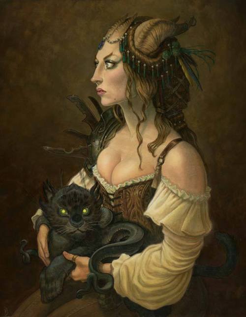 thegoblinmarketofficial:“Portrait of a Young Tiefling”By Tony DiTerlizziFacebook | Website
