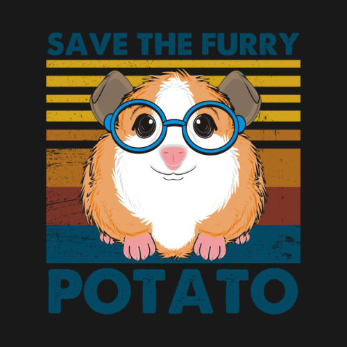 petshirts: Vintage Save The Furry Potato Guinea Pigs T-ShirtVintage Save The Furry Potato Guinea Pig