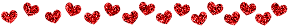 a sparkly banner of red hearts