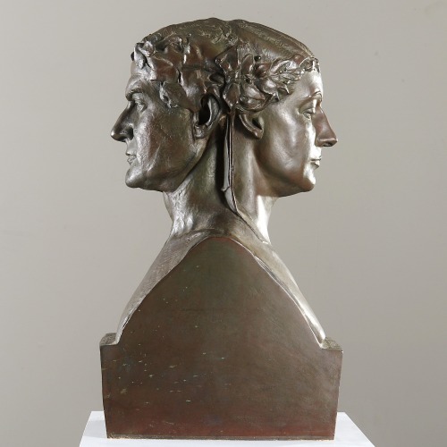 hadrian6:Double Portrait Bust.   Anna Hyatt Huntington. American 1876-1973. bronze.    http://hadrian6.tumblr.com  