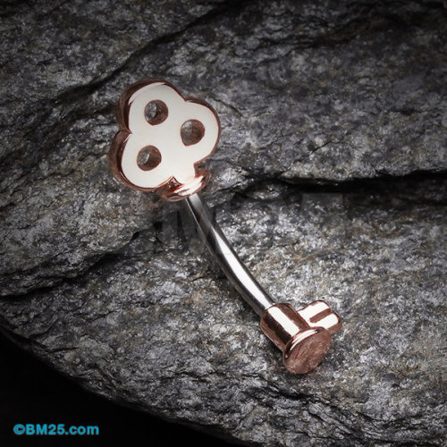 ringtorulethemall:  Rose Gold Dainty Princess Key Belly Button Ring rings