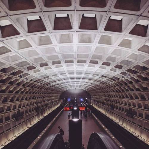 The subway is amazing in Washington. I love its architecture and style. #washingtondc #metro #archit