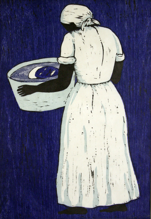 blackcontemporaryart: Alison Saar, Washtub Blues (2000)Ink on paper