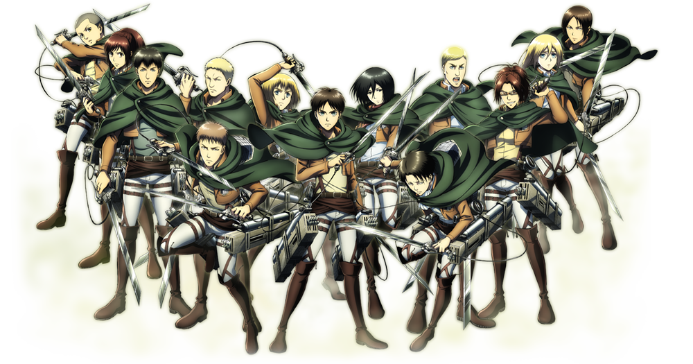 Group and character visuals for the “Shingeki no Kyojin: The Future’s Coordinate”