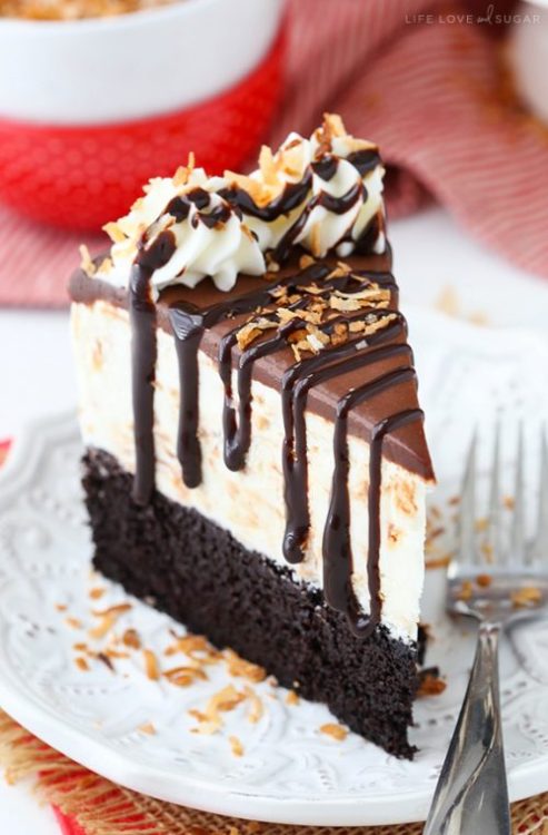sweetoothgirl:    TOASTED COCONUT CHOCOLATE ICE CREAM CAKE   