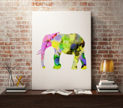 canvaspaintings:  Watercolor Elephant Art Print- Colorful Illustration - Poster for Good Luck - Universal Gift by SpiritColorArt (10.50 USD) http://ift.tt/1Xx14am