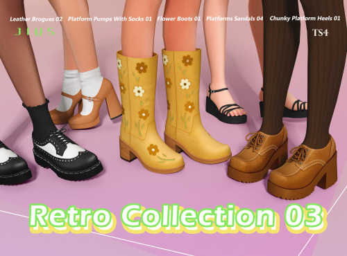  Retro Collection 03 [Jius] Flower Boots 0110 swatches2k+ Polygons————&mdash