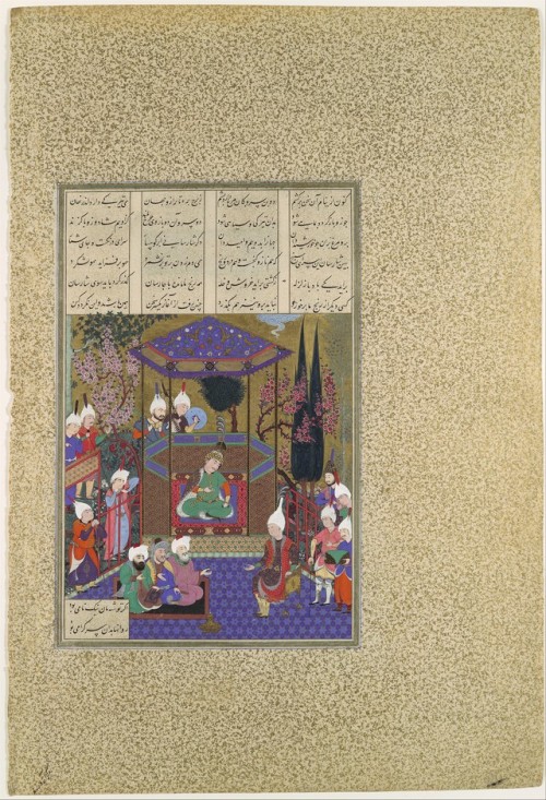 &ldquo;Zal Expounds the Mysteries of the Magi&rdquo;, Folio 87v from the Shahnama (Book of Kings) of