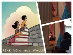 Following a beautiful tribute by Kate to the third Ambassador, Walter Dean Myers, the new Ambassador - Gene Lang - was announced…he WOWed us and challenged all to “Read Without Walls.”