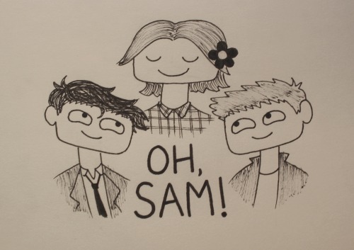 ohshit-demons: assilikesbowties: Anonymous asked: can you draw castiel and dean playing hide an