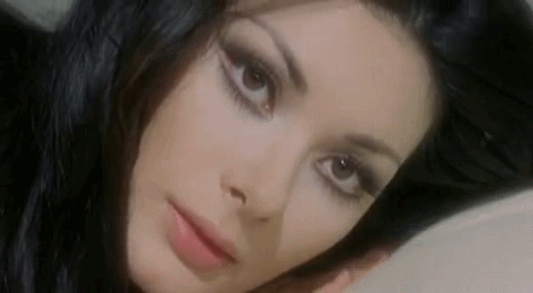 bardotinmotion:Edwige Fenech in the ’60s. That porcelain skin and dark hair makes her look like a real-life Snow White!