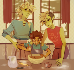 viane-art:Taako and Lup teach Ango how to cook