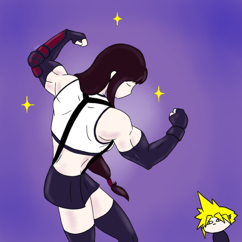 Tifa After You've Been Stuck On The Pull-ups Minigame And Finally Beat Jules After About 3 Hours.