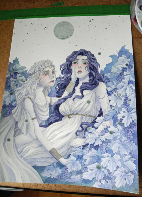 WIPs Artemis And Callisto For Sapphiczines' First Volume Celestial Beings.