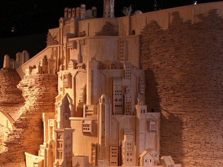mymodernmet:  Minas Tirith by Pat Acton Artist uses 420,000 matchsticks to recreate
