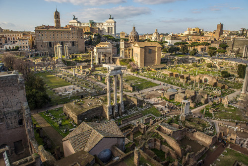 footloose-travel: View of the ruins and city skyline from Palatino This hill is where all the rich p