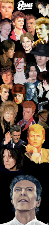 silvermoon822:David Bowie 2014.  it is done. I am exhausted. artwork by silvermoon822 happy belated 