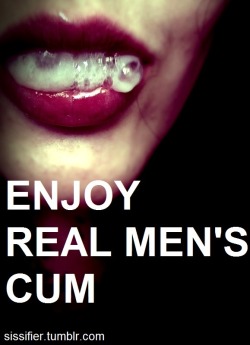 ppsperv: jfan89:  classydestinylady:  I love real man cum!!  I love having another man’s load swishing around in my mouth!  Tastes so good!  🎀💄💋💕❤️Pretty Pink Sissy!❤️💕💋💄🎀! 