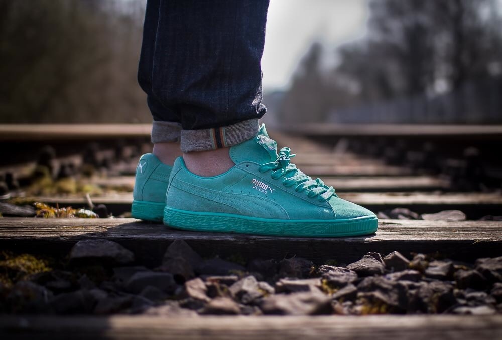 puma suede classic mint green