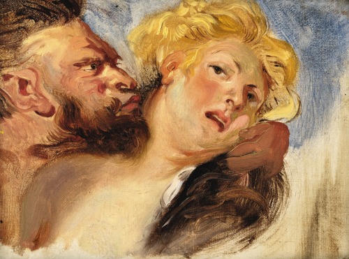 hildegardavon:Ferdinand-Victor-Eugène Delacroix, 1798-1863 after Peter-Paul RubensSatyr embracing a 