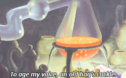 alwaysadisneyday:Now, a formula to transform my beauty into ugliness, change my queenly raiment to a