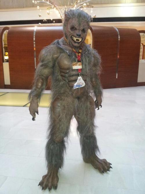 Well, that’s something you don’t see everyday. A werewolf (me) in a hotel lobby. #Werewo
