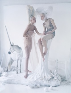 fashionsprose:  Frida Gustavsson and Mirte Maas in Vogue US (2012). Photographed by Tim Walker 