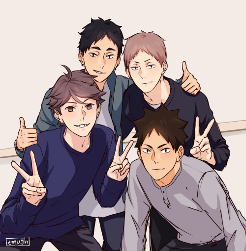 emuyh-art: Seijou third years redraw! (x) Karasuno version (also please stop tagging them as voice 