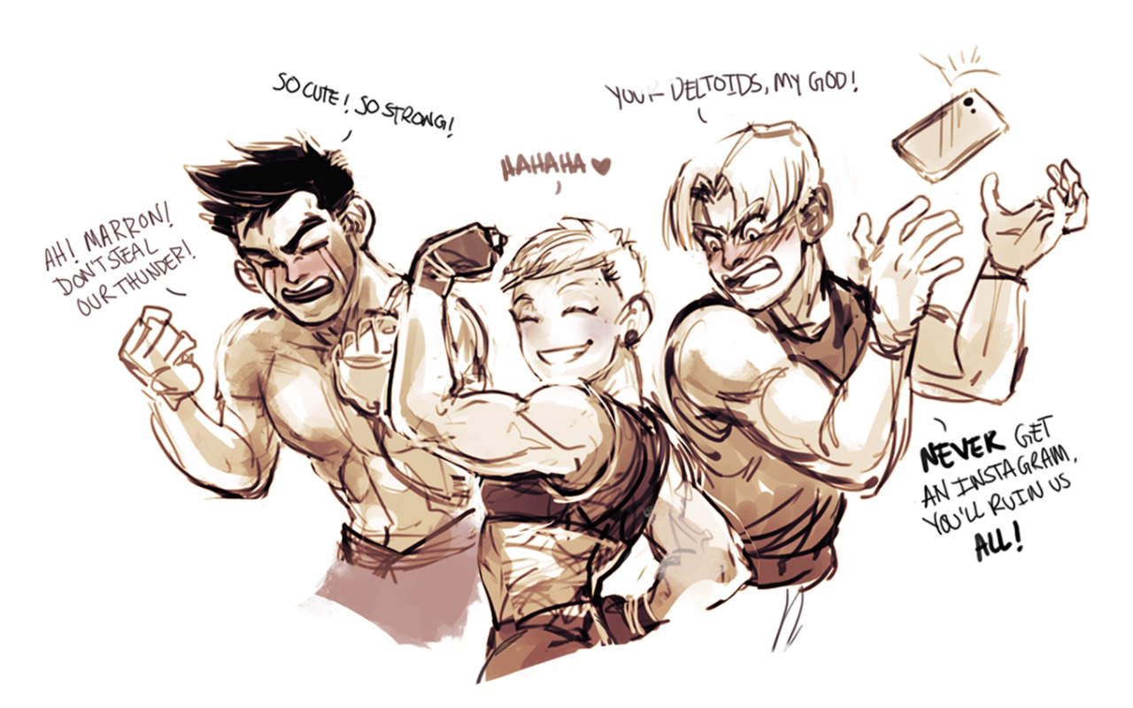 jasjuliet:  In which Goten and Trunks are instahoes who post workout selfies and