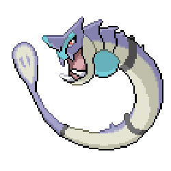 perpetual-loser:Ok, heres another long overdue animated fakemon sprite. This time a Gyarados/Milotic