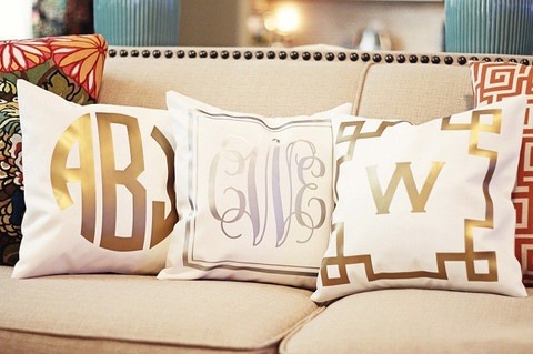 monogrammed pillows!