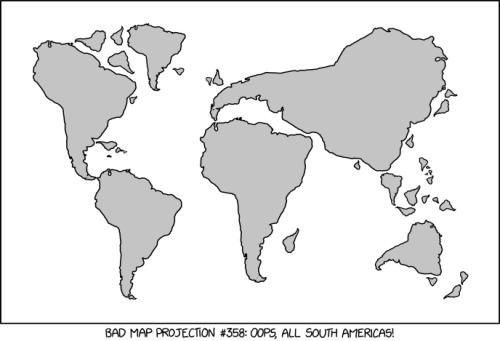 ceescedasticity: “The projection does a good job preserving both distance and azimuth, at the 