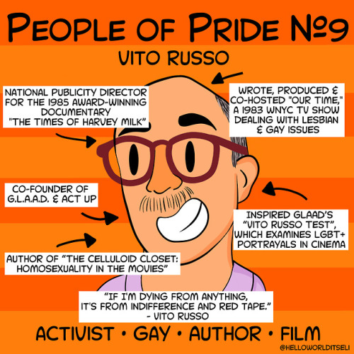 People of Pride #9: Vito Russo Vito Russo was a film historian, critic, author, and major voice for 